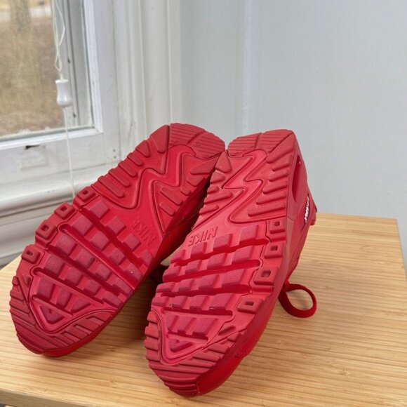 Nike Air Max 90 Leather GS University Red Sneakers 833412-606 Size 6Y Womans 7.5 - Picture 5 of 8